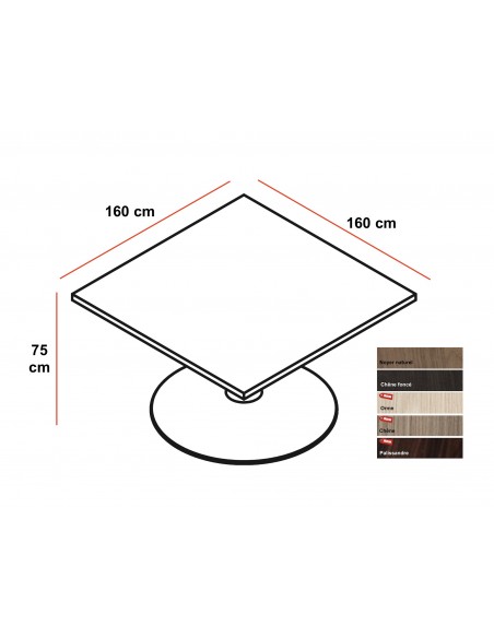 Table de réunion carrée Lithos – Dellarovere
