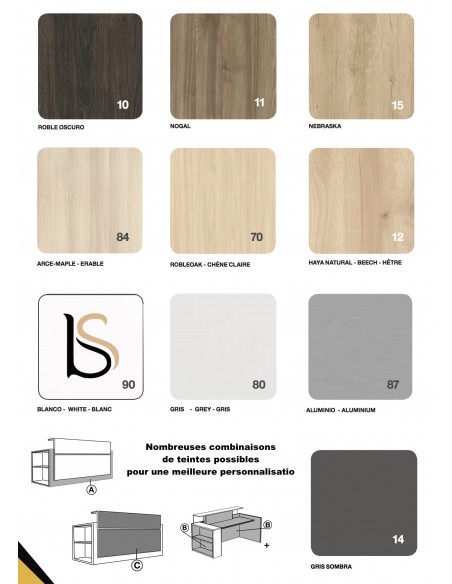 Banque d'accueil Avant avec étagère- Ofitres