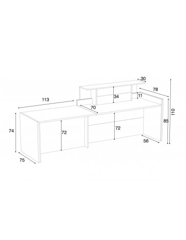 Banque d'accueil Avant avec PMR- Ofitres