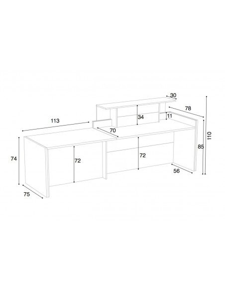 Banque d'accueil Avant avec PMR- Ofitres