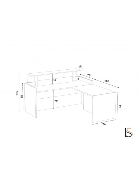 Banque d'accueil d’angle Avant - Ofitres
