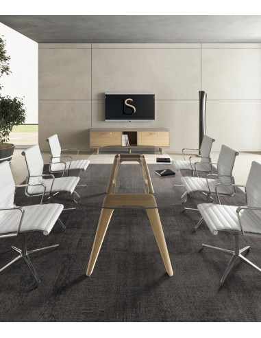 Table de réunion Rail en verre– Bralco.