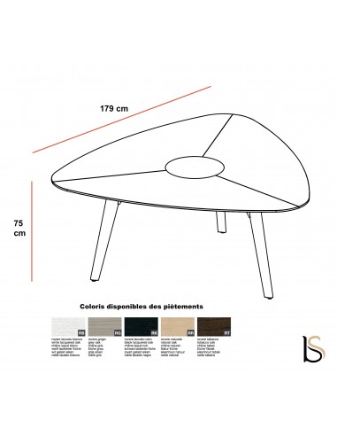Table de réunion triangulaire Rail en bois– Bralco