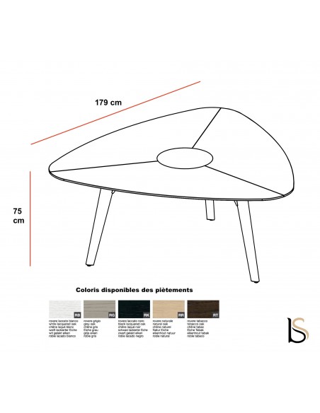 Table de réunion triangulaire Rail en bois– Bralco