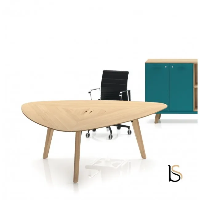 Table de réunion triangulaire Rail en bois– Bralco