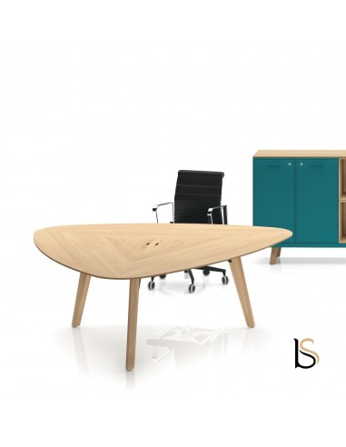 Table de réunion triangulaire Rail en bois– Bralco