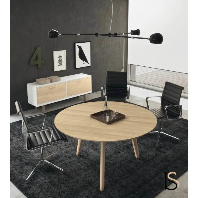Table de réunion ronde Rail en bois– Bralco