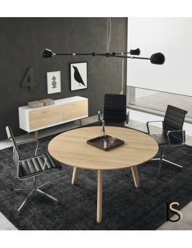 Table de réunion ronde Rail en bois– Bralco