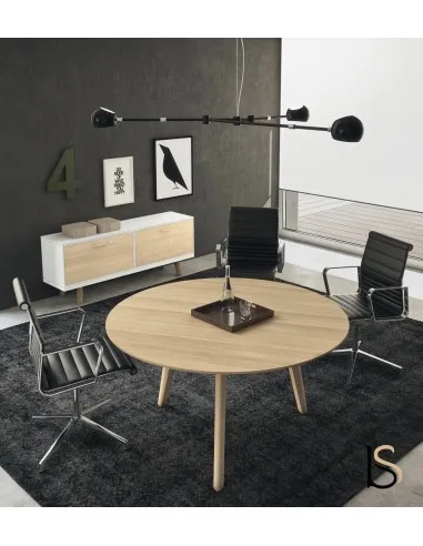 Table de réunion ronde Rail en bois– Bralco