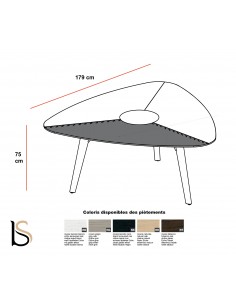 Table de réunion triangulaire Rail avec cuir– Bralco 2