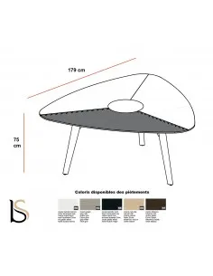 Table de réunion triangulaire Rail avec cuir– Bralco 2
