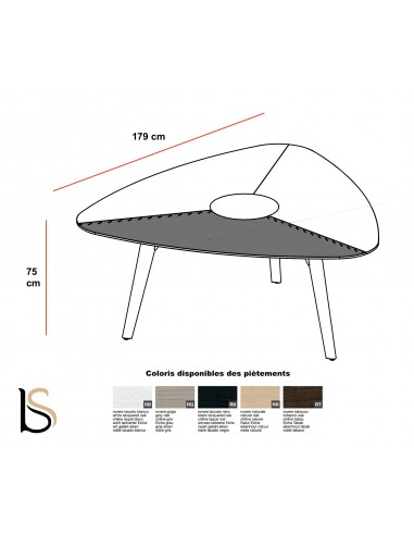 Table de réunion triangulaire Rail avec cuir– Bralco