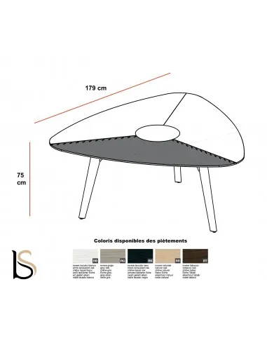 Table de réunion triangulaire Rail avec cuir– Bralco
