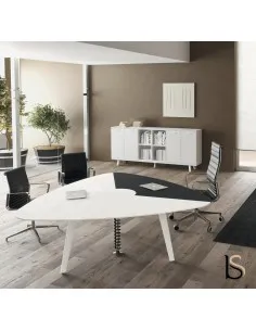 Table de réunion triangulaire Rail avec cuir– Bralco