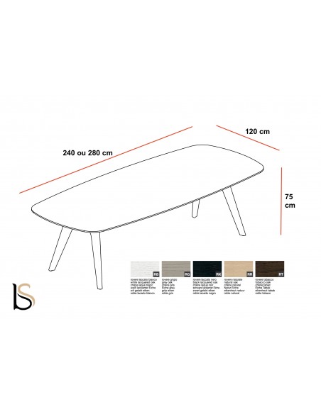 Table de réunion Rail en bois– Bralco.