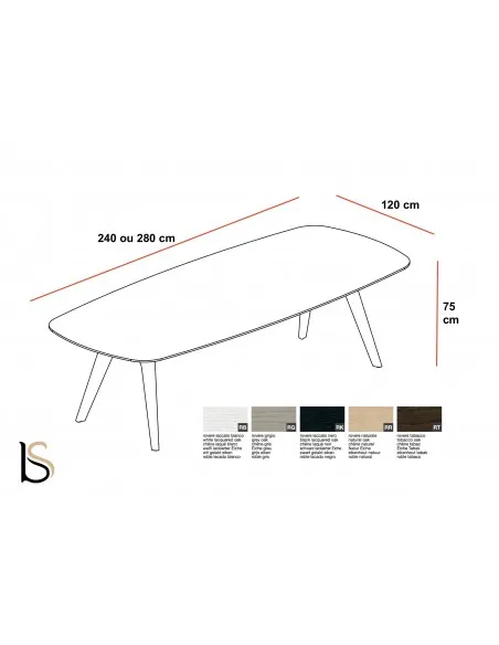 Table de réunion Rail en bois– Bralco.