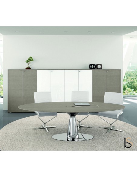 Table de réunion ovale Metar en bois– Bralco.