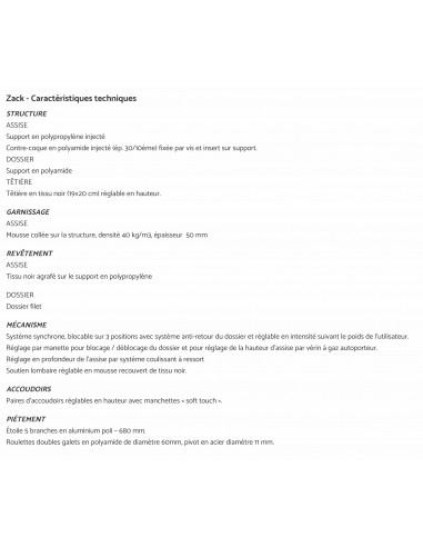 Fauteuil bureautique Zack - Sitek