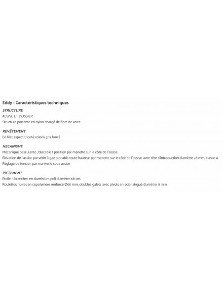 Fauteuil ergonomique avec dossier résille, modèle RUSSEL - Sitek