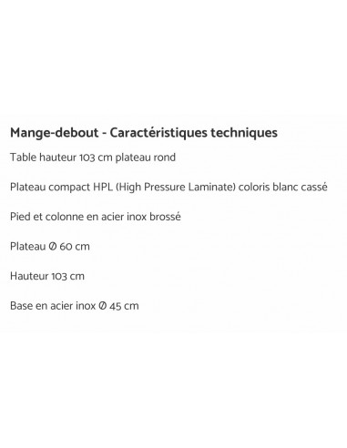 Table mange-debout - Sitek