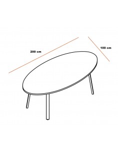 Table de réunion pieds en bois Ogi – MDD. 2