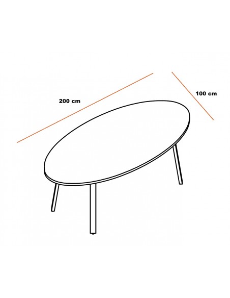 Table de réunion pieds en bois Ogi – MDD.