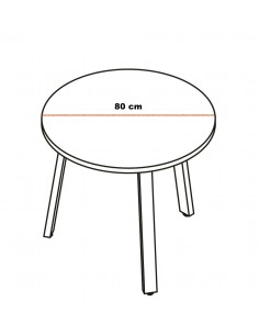 Table ronde pieds en bois Ogi – MDD. 2