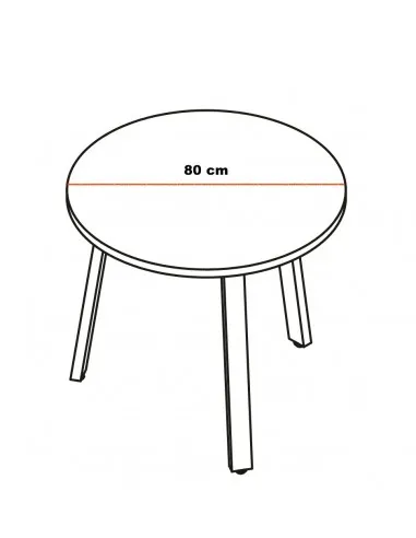 Table ronde pieds en bois Ogi – MDD.