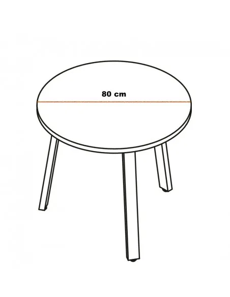 Table ronde pieds en bois Ogi – MDD.