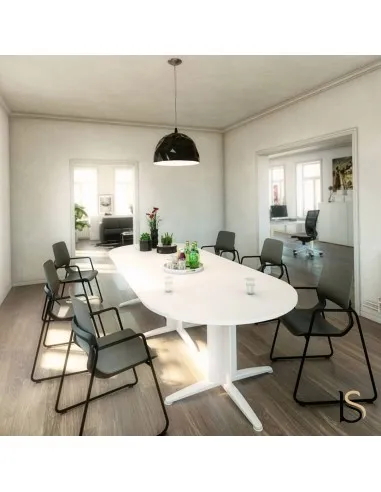 Table de réunion ovale évolutive Sigma – Mobel Linea