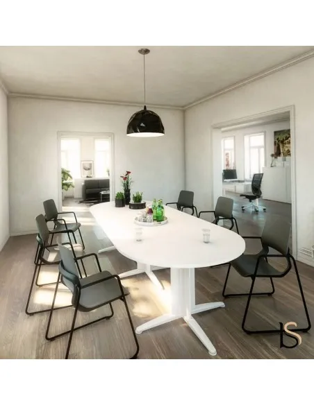 Table de réunion ovale évolutive Sigma – Mobel Linea