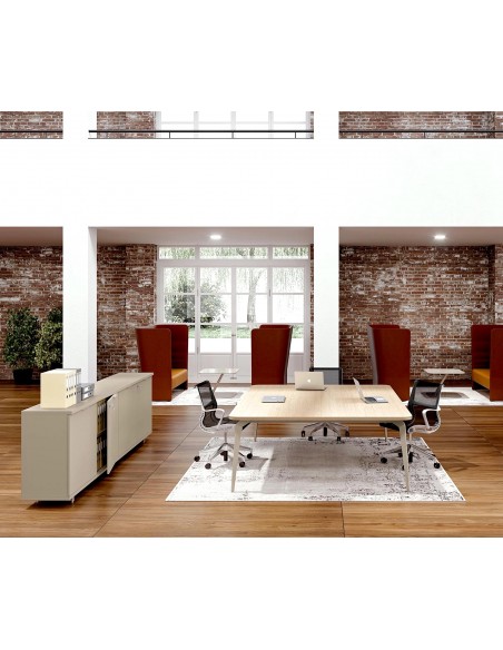 Table de réunion carrée Blade - Alea