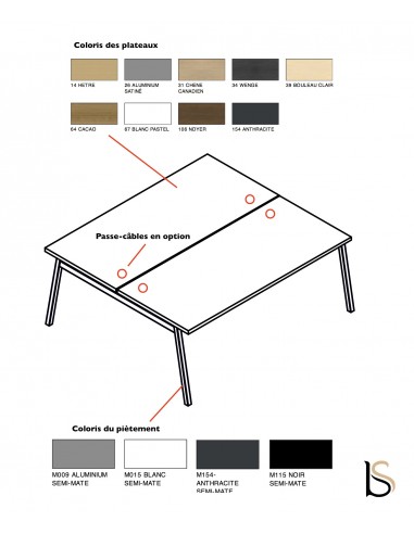 Bureau Bench 2 personnes Ogi M – MDD