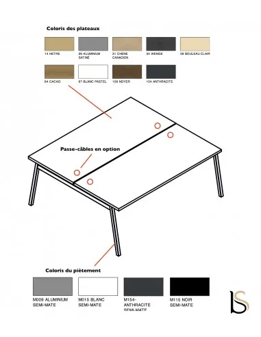 Bureau Bench 2 personnes Ogi M – MDD