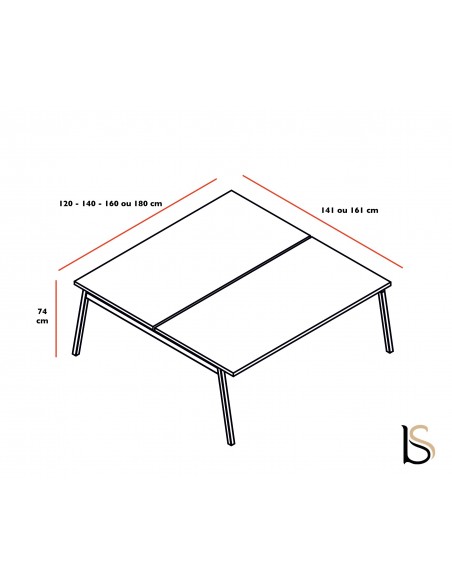 Bureau Bench 2 personnes Ogi U – MDD Bureaux bench MDD