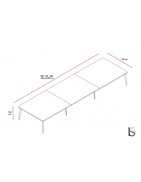 Bureau bench 6 personnes Blade - Alea