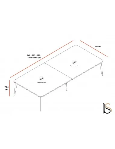 Bureau bench 4 personnes Blade - Alea