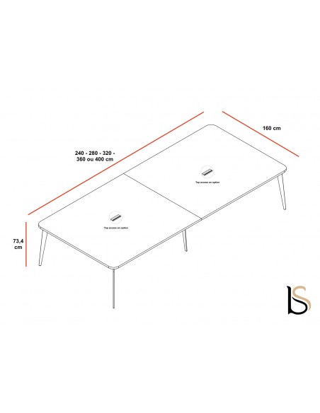 Bureau bench 4 personnes Blade - Alea