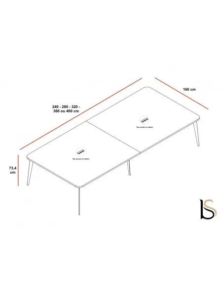 Bureau bench 4 personnes Blade - Alea