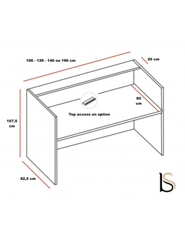 dimensions de la banque d'accueil Z2 Quadrifoglio