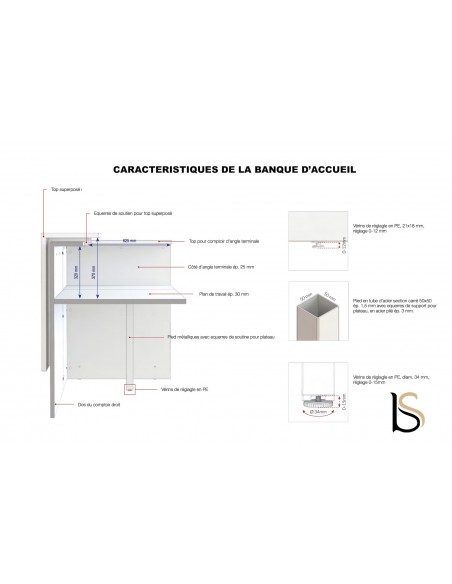Comptoir d'accueil Z2 finition béton - Officity