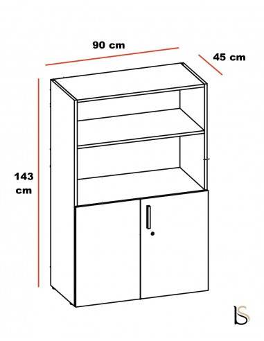 Armoire mi-haute mixte à portes battantes Luxury– Ofitres