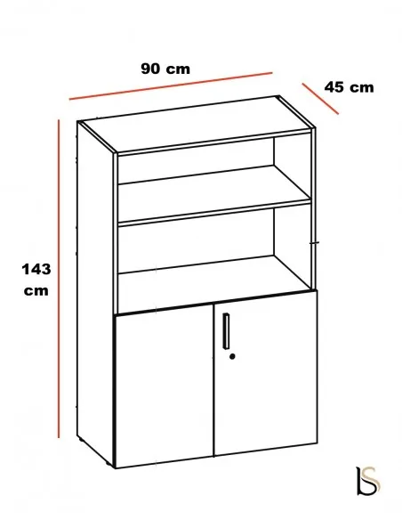 Armoire mi-haute mixte à portes battantes Luxury– Ofitres