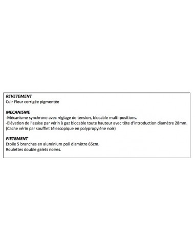 Fauteuil Président Quentin en cuir avec système synchrone - Sitek