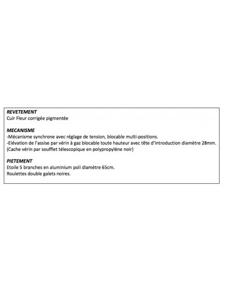 Fauteuil Président Quentin en cuir avec système synchrone - Sitek