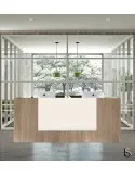 Banque d'accueil droite modèle Z2, ton bois - Officity