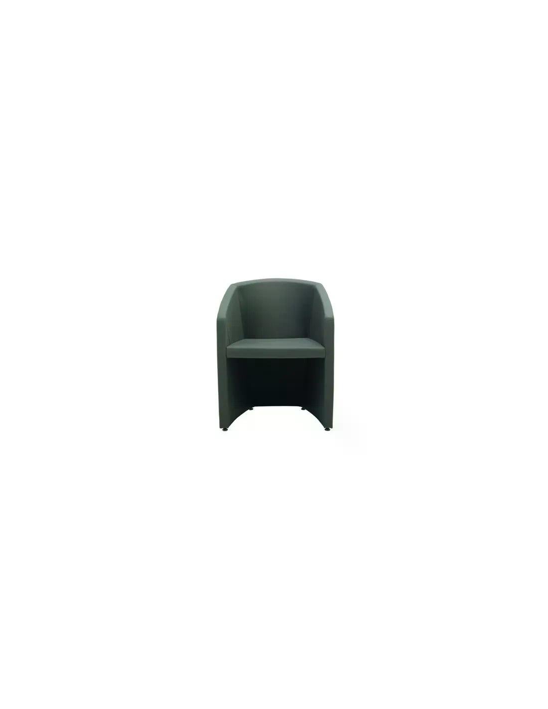 Chaise d'accueil vert foncé avec assise et dossier, vue de face.