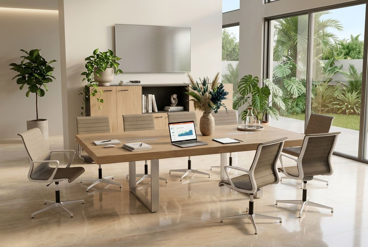 Table de réunion pour agence : rectangulaire, modulable ou conférence